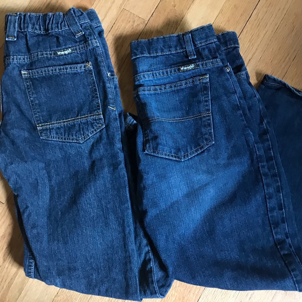 Wrangler dark wash adjustable waist jeans lot